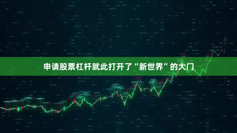 申请股票杠杆就此打开了“新世界”的大门